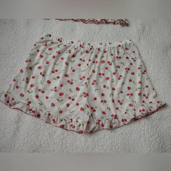 *NWOT* Romwe Women's Large 2-piece Cherry Strawberry Print Pajamas - Picture 8 of 10